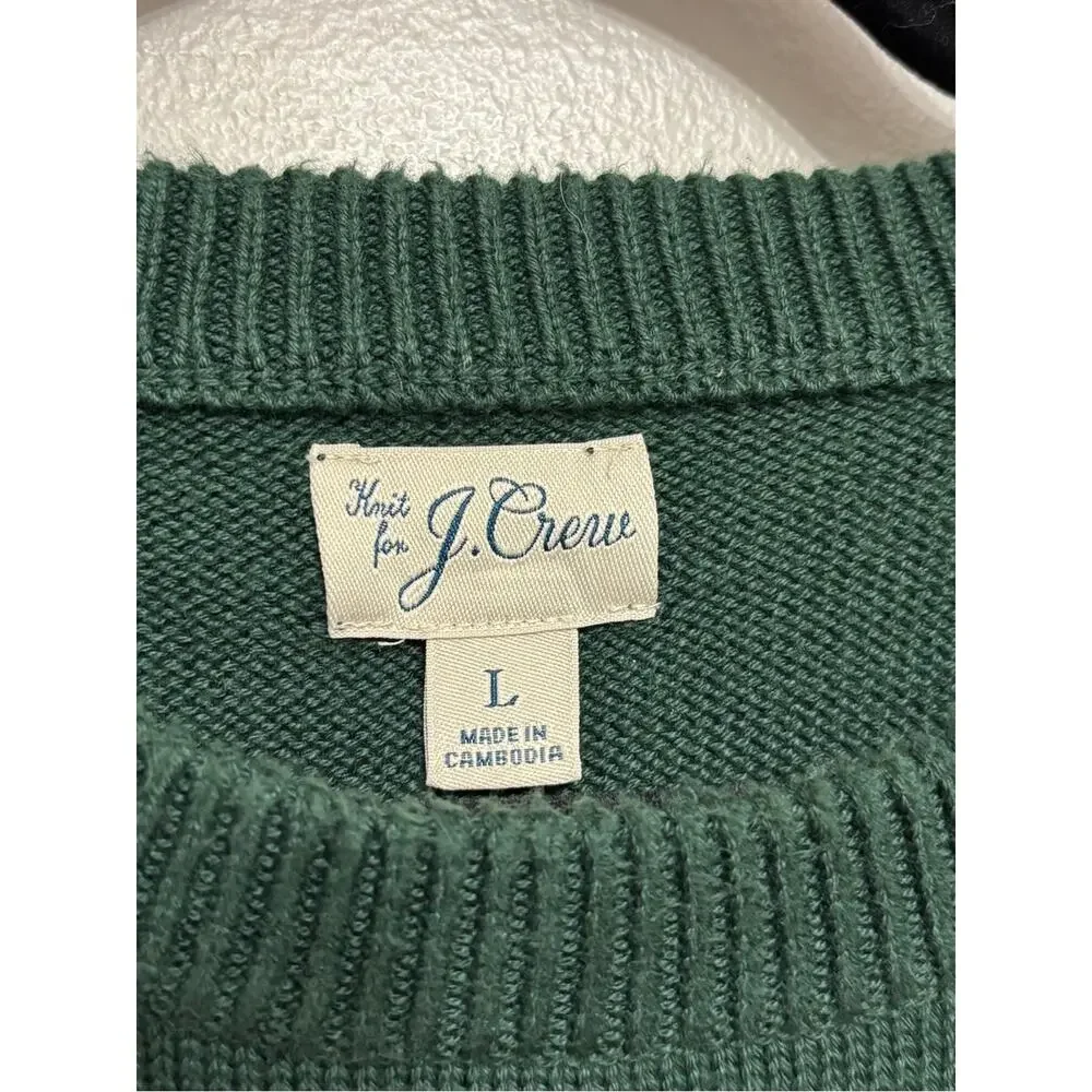 J. Crew Men’s Heritage Cotton Crewneck Sweater in Green - Size L